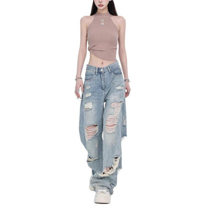 Straight Loose Slimming Wide-leg Pants For Women