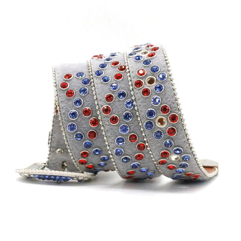 Fashionable Women's Studded Flower Buckle Belt