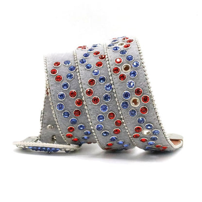 Fashionable Women's Studded Flower Buckle Belt
