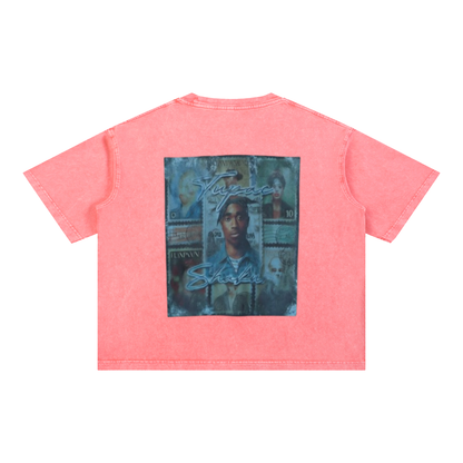 Mineral Wash Boxy Cotton T-Shirt For Men | MuddyStock Originals Pink