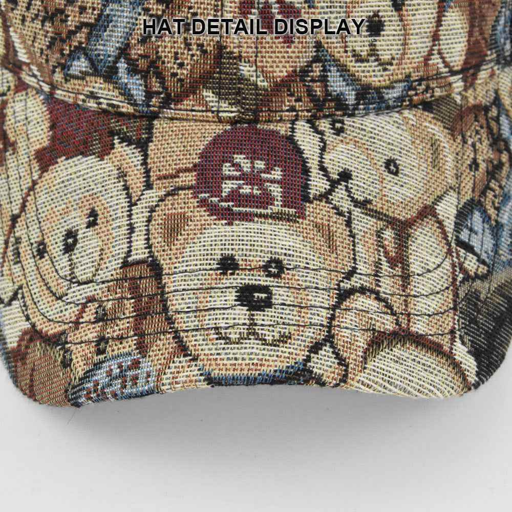 Korean Version Of Bear Baseball Cap Dog Printed Casual MuddyStock