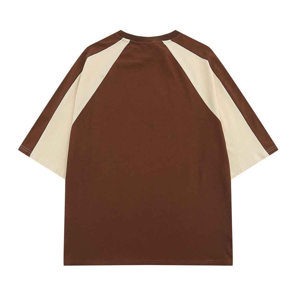 Letter Patchwork Short-sleeved T-shirt For Men null