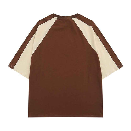 Letter Patchwork Short-sleeved T-shirt For Men null