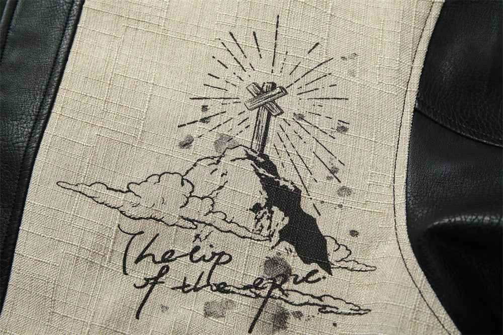 American Retro Angel Wings Statue Printed Loose Jacket For Men MuddyStock