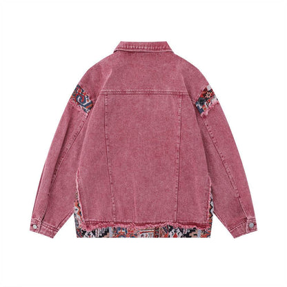 Stitching Edging Denim Jacket For Women MuddyStock