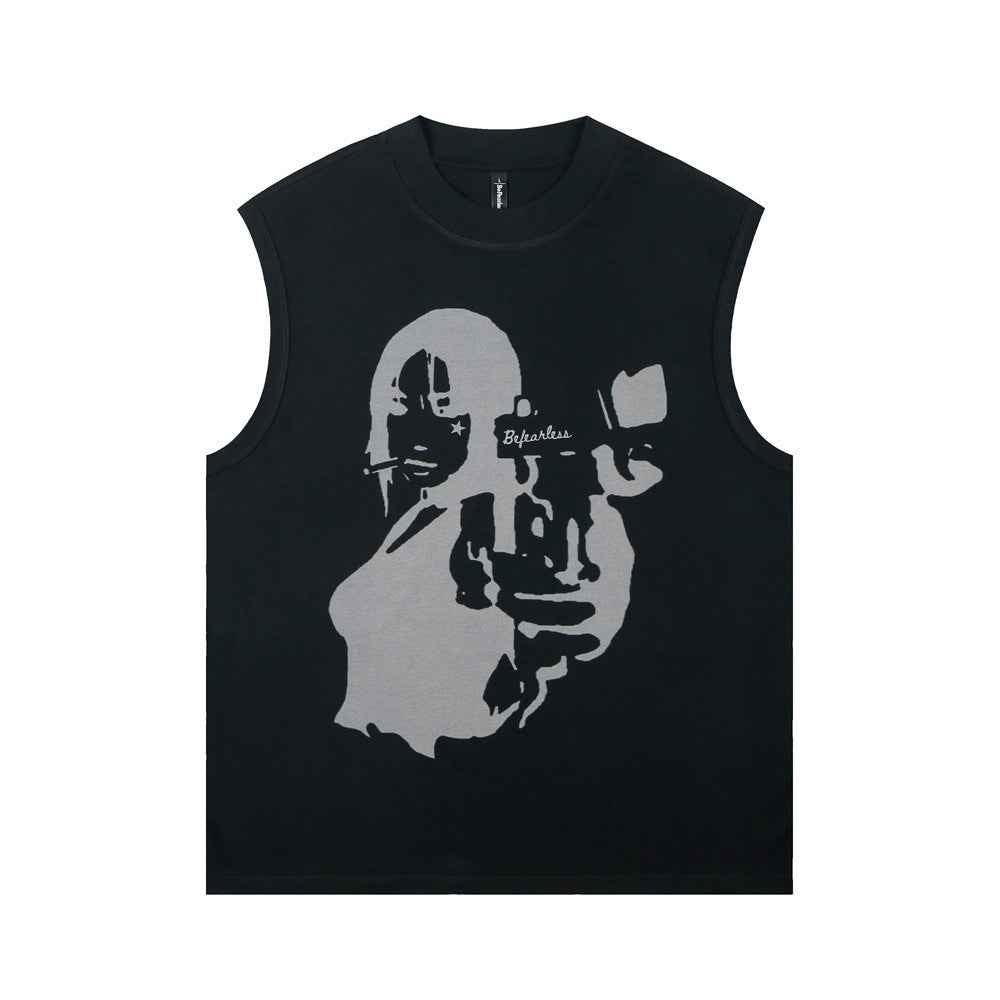 Printed Sleeveless T-shirt For Women null