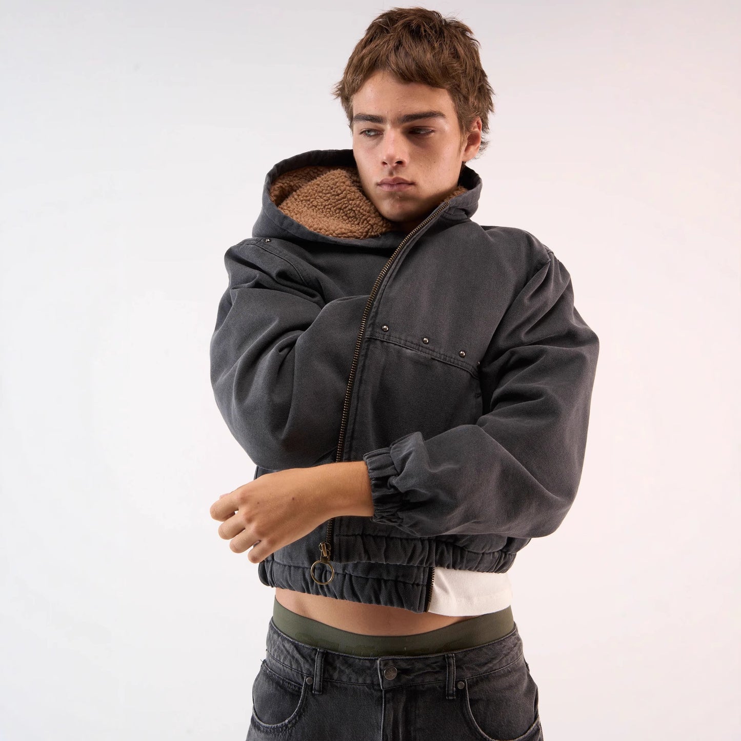 Fleece-lined Casual Hoodie For Men MuddyStock null