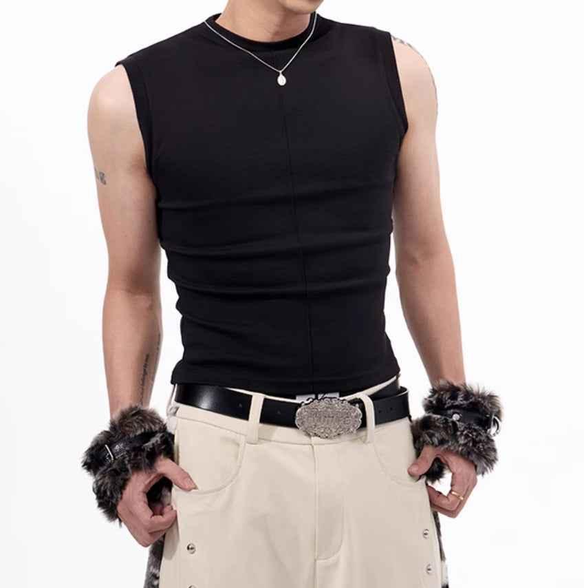 Slim-fit Stretch Waistcoat V-neck Sleeveless T-shirt For Men null