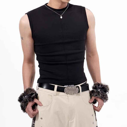 Slim-fit Stretch Waistcoat V-neck Sleeveless T-shirt For Men null