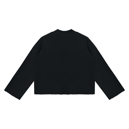 Mock Neck Raw Edge Boxy Sweatshirt For Men| MuddyStock Originals