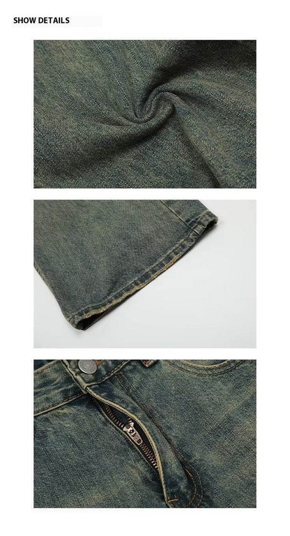 Loose All-match American Retro Distressed Wide-leg Jeans For Men MuddyStock