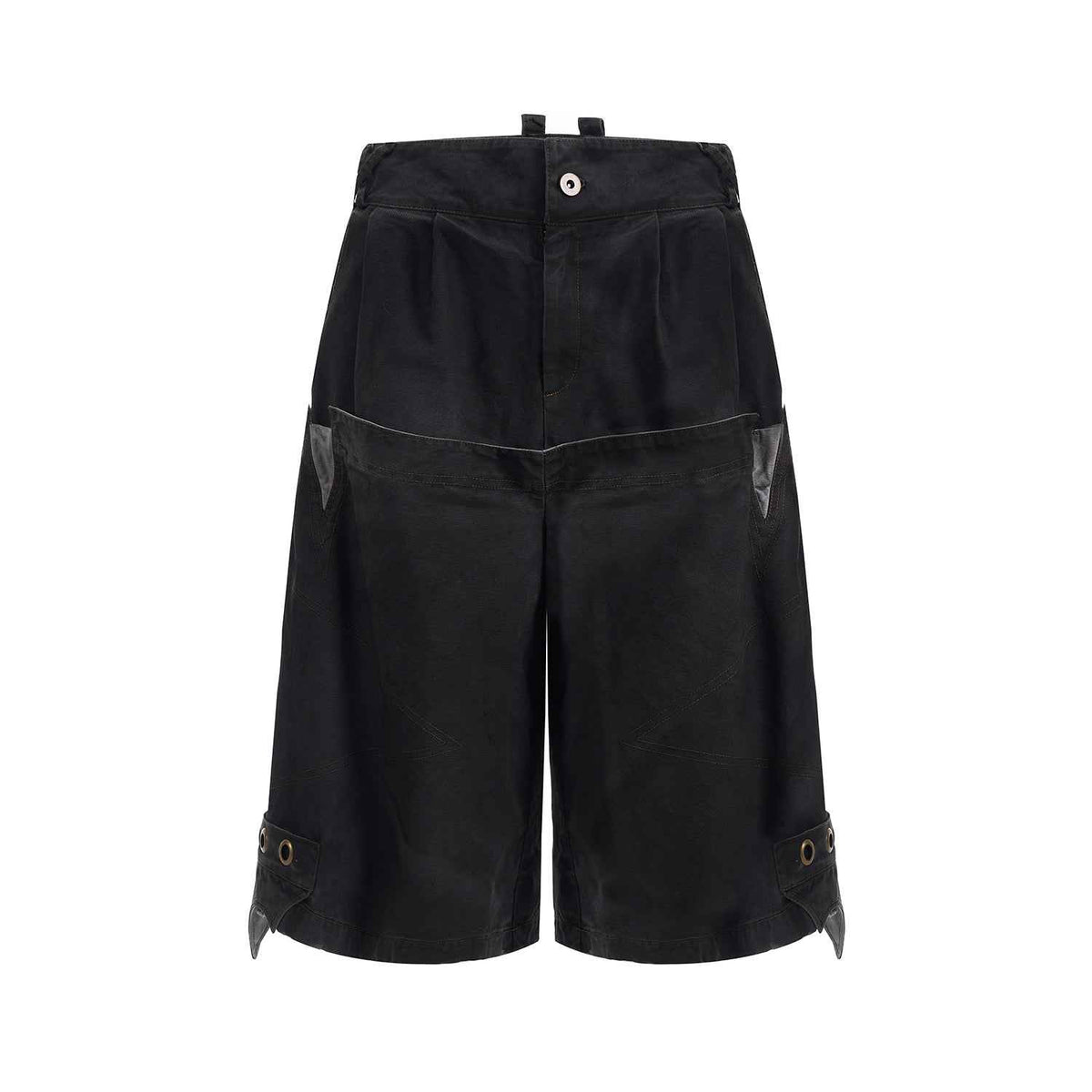 Double Waist Loose Cropped Pants For Men Black Pants