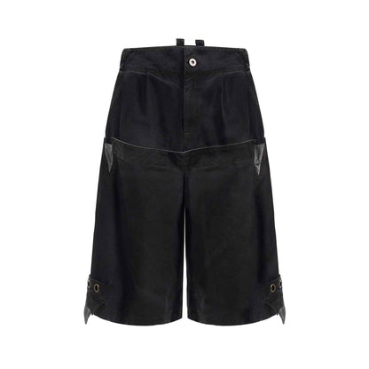Double Waist Loose Cropped Pants For Men Black Pants