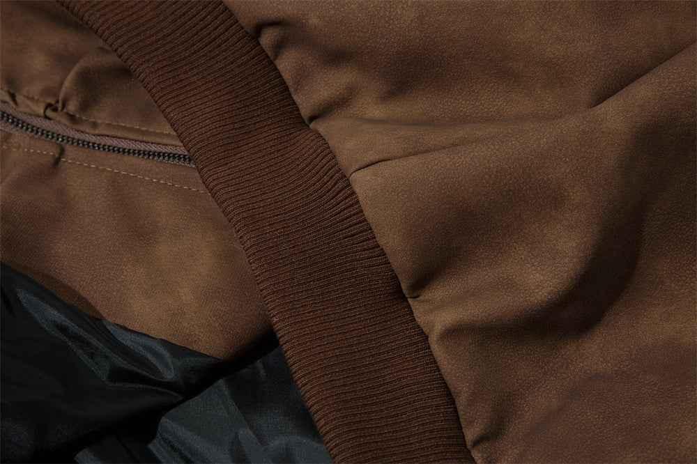 American Street Letters Embroidered PU Leather Jacket Men Fashion Brands Motorcycle Clothing MuddyStock