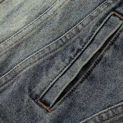 Washed And Worn Denim Clothes Jacket Men's Punk MuddyStock