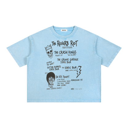 Mineral Wash Boxy Cotton T-Shirt For Men | MuddyStock Originals Sky Blue