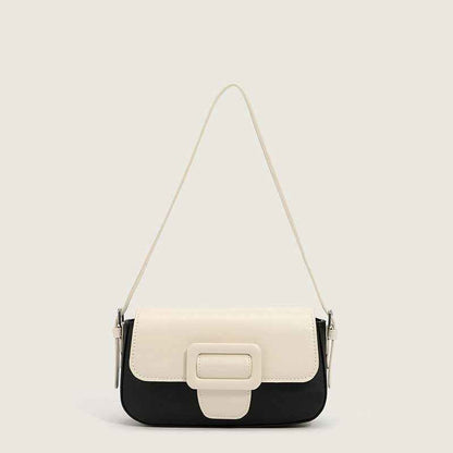 Niche French Underarm Shoulder Bag For Women Beige black