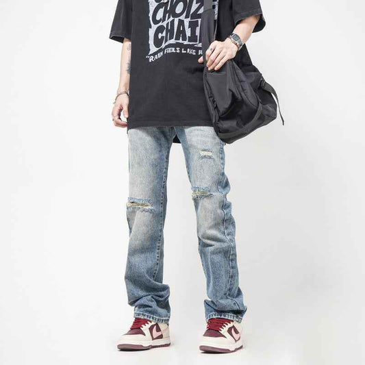 American Style Loose Men's And Women's Ripped Jeans MuddyStock