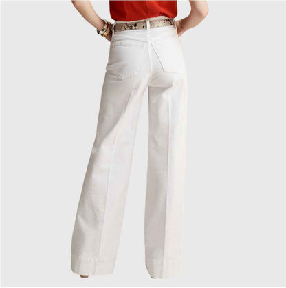 Loose Jeans For Women White Cropped MuddyStock