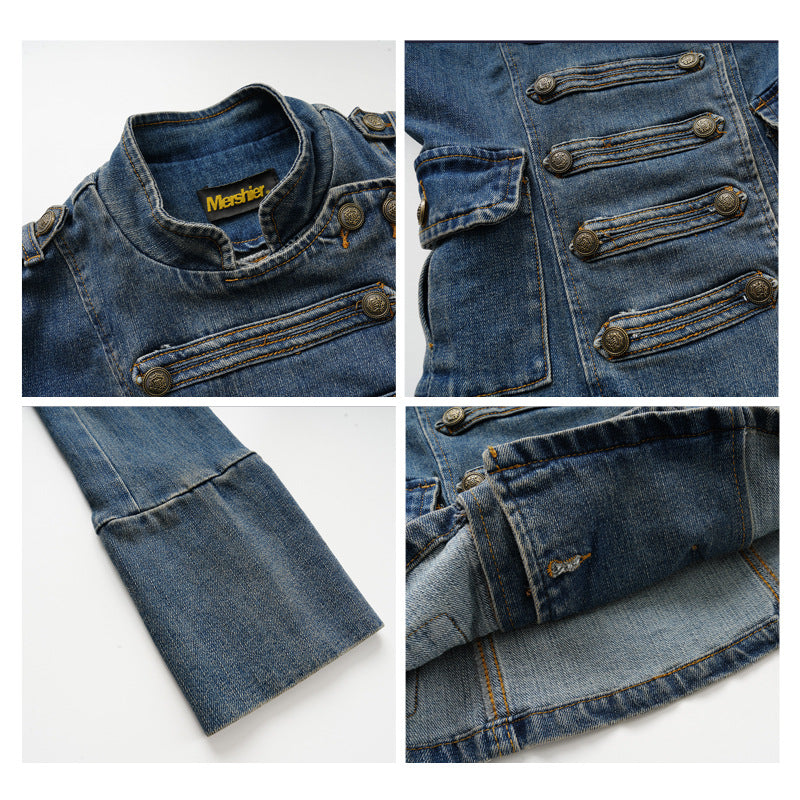 American-Style Retro Court-Style Waist-Cinching Denim Jacket For Women All Products