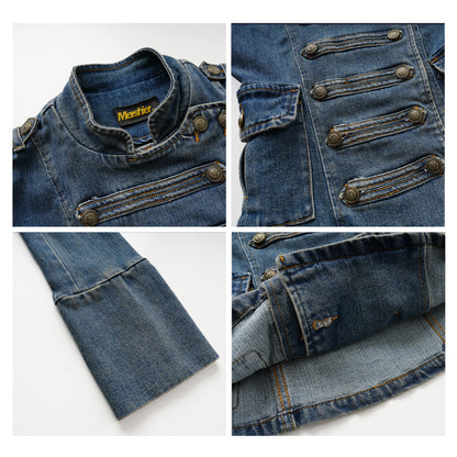 American-Style Retro Court-Style Waist-Cinching Denim Jacket For Women All Products