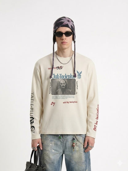 Hip hop clown character printed long sleeved t-shirt for men | MuddyStock Origginals eprolo