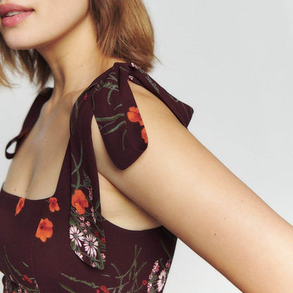 Spring And Summer New Women's Halter Straps Bustier Floral Dresses MuddyStock