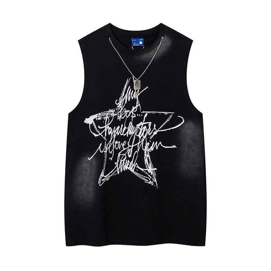 Five-pointed Star Graffiti Necklace Vest For Men And Women MuddyStock