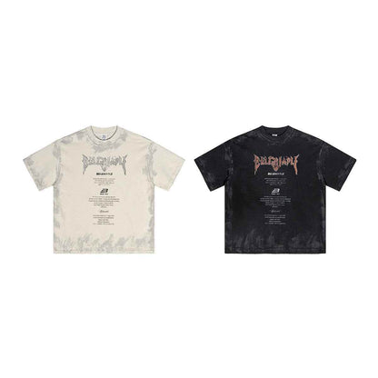 Men's Short-sleeved Racing Letter T-shirt MuddyStock