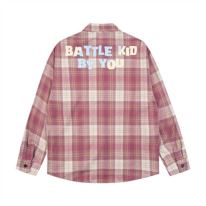 Loose Plaid Long Sleeve Shirt For Men And Women MuddyStock