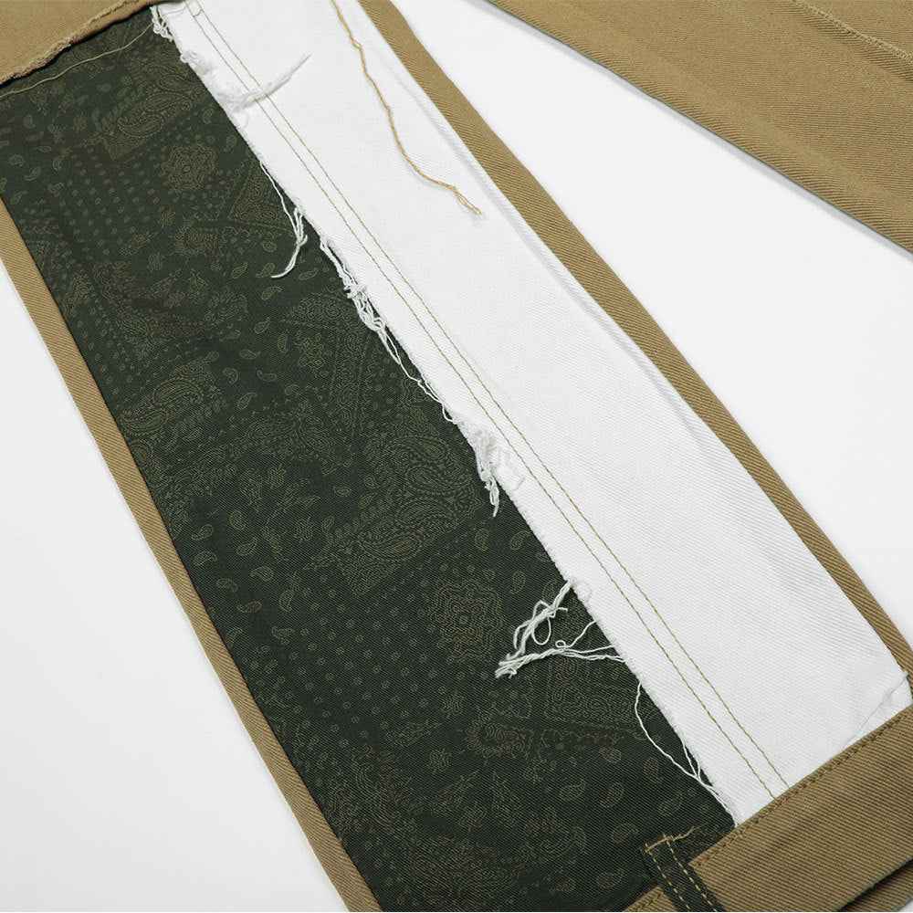 Street Contrast Stitching Straight Jeans For Men And Women MuddyStock