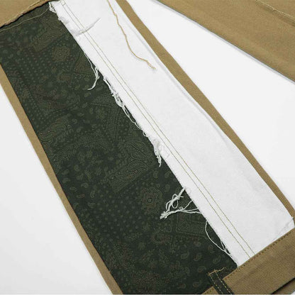 Street Contrast Stitching Straight Jeans For Men And Women MuddyStock