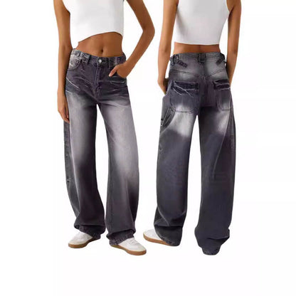 Loose Fashion Personalized Wide-leg Jeans For Women MuddyStock