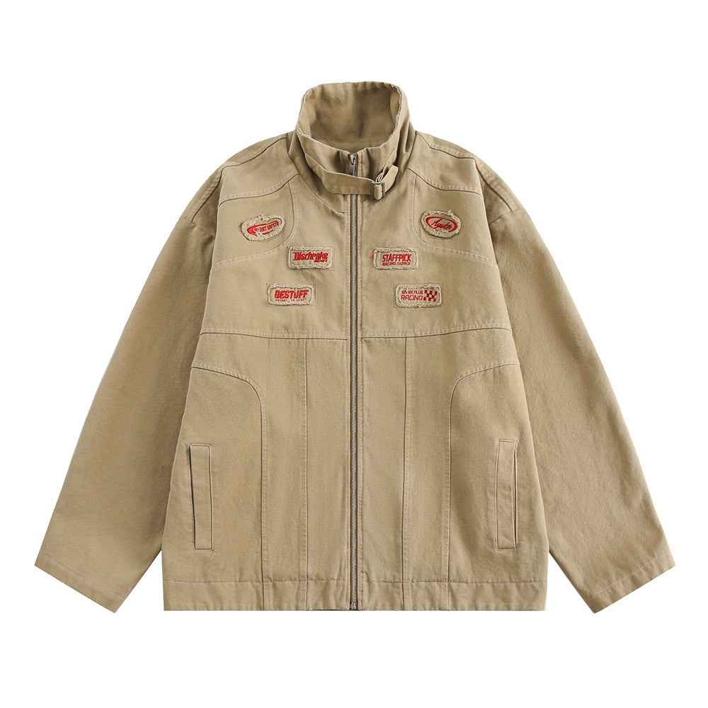 American Retro Workwear Canvas Jacket For Men And Women Khaki MuddyStock