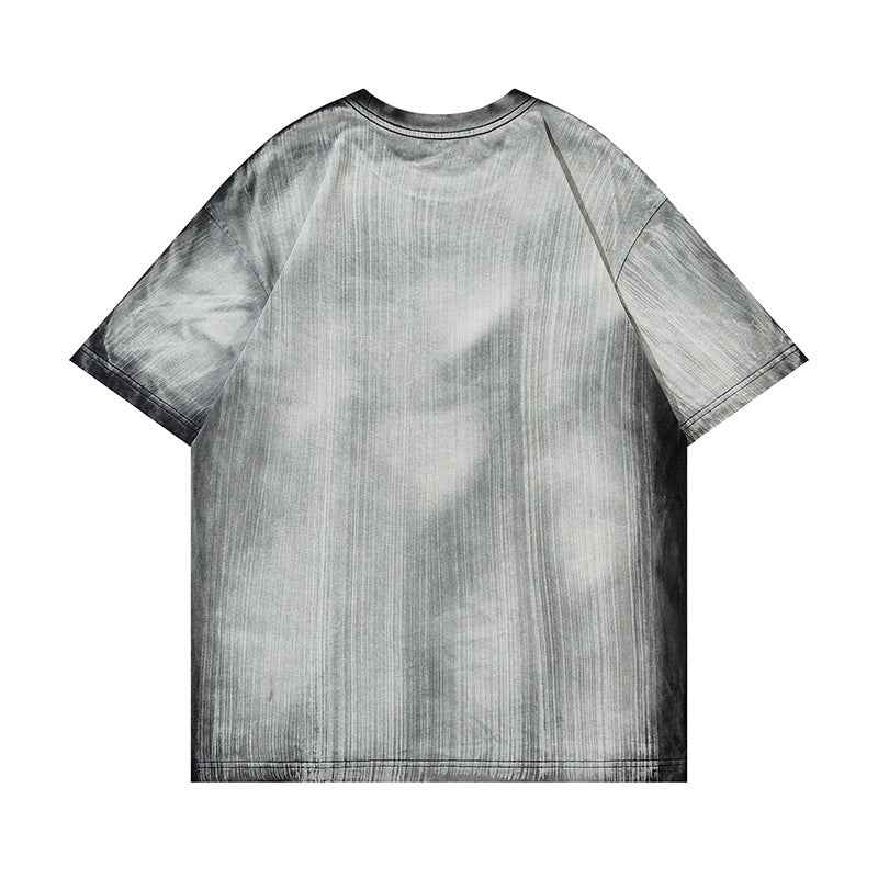 Men's Punk Waste Soil Washed And Worn T-shirt null