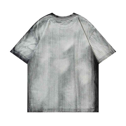 Men's Punk Waste Soil Washed And Worn T-shirt null