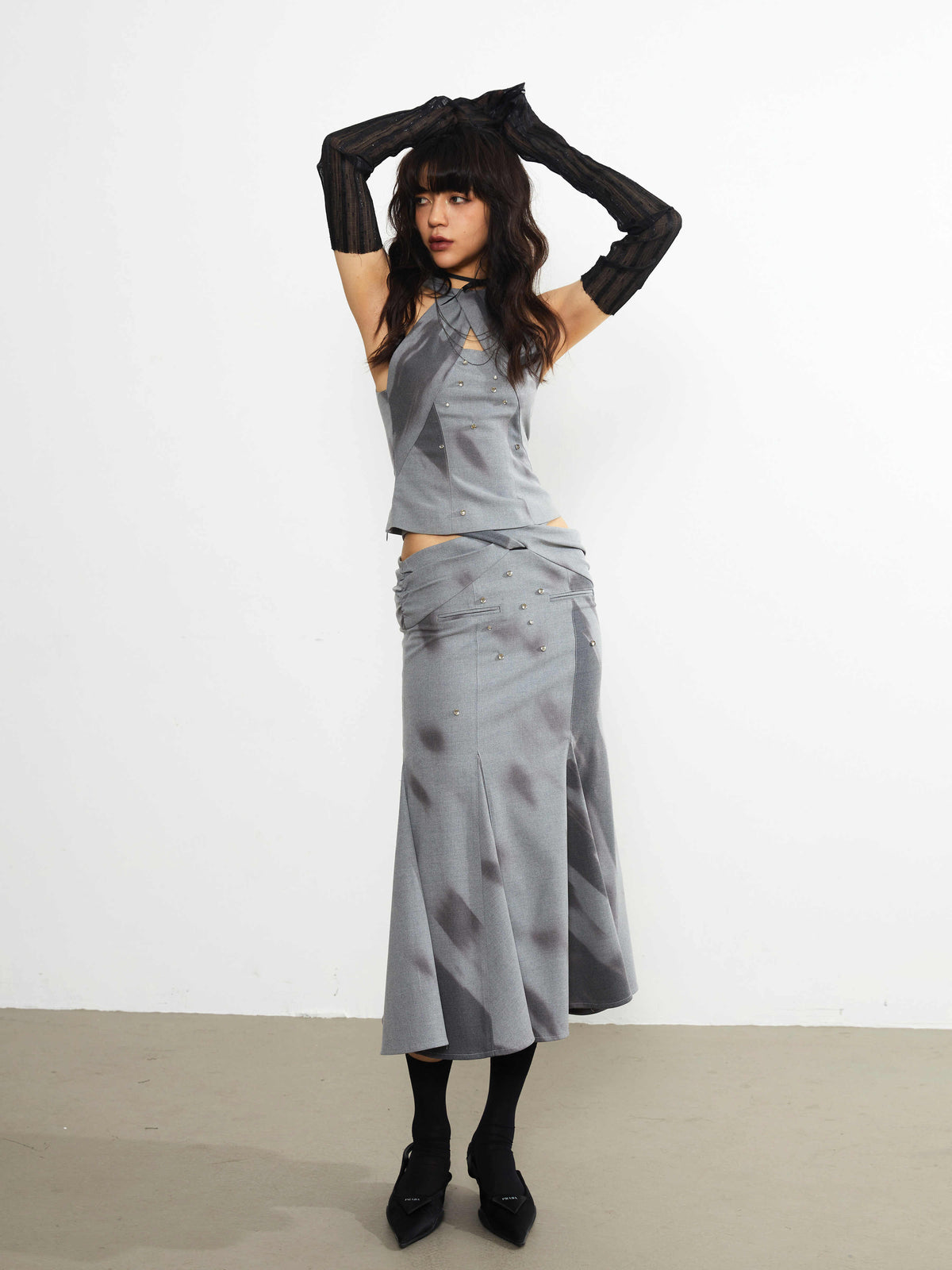 Printed Punk Girl Hollow Skirt For Women All Products
