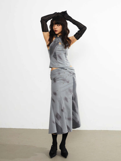 Printed Punk Girl Hollow Skirt For Women All Products