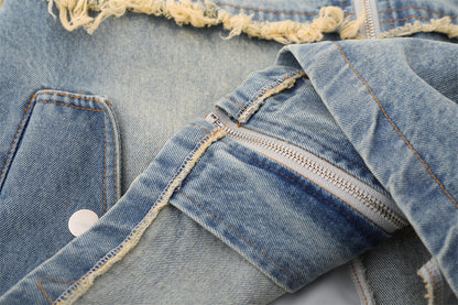 Loose Washed And Worn Jacket For Men MuddyStock null