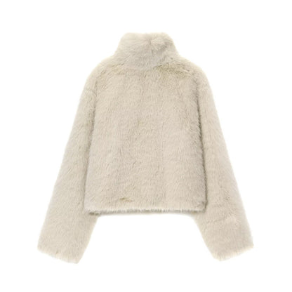 Artificial Fur Effect Short Coat Jacket All Products