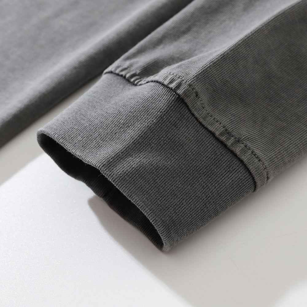 Washed Old Long-sleeved T-shirt For Men null