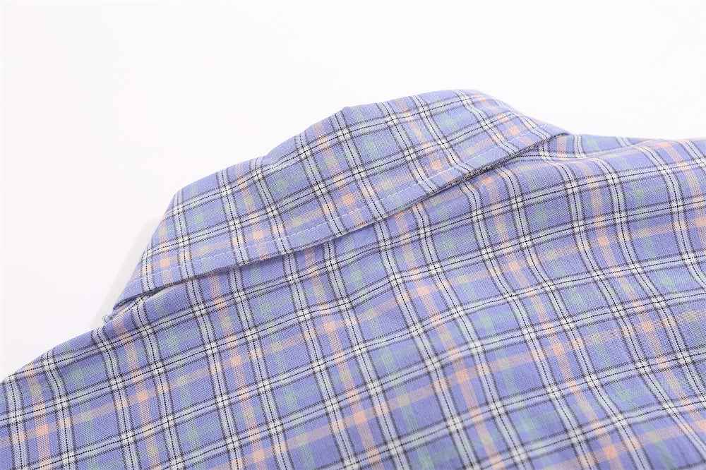 Fine Plaid Long-sleeved Shirt For Women null