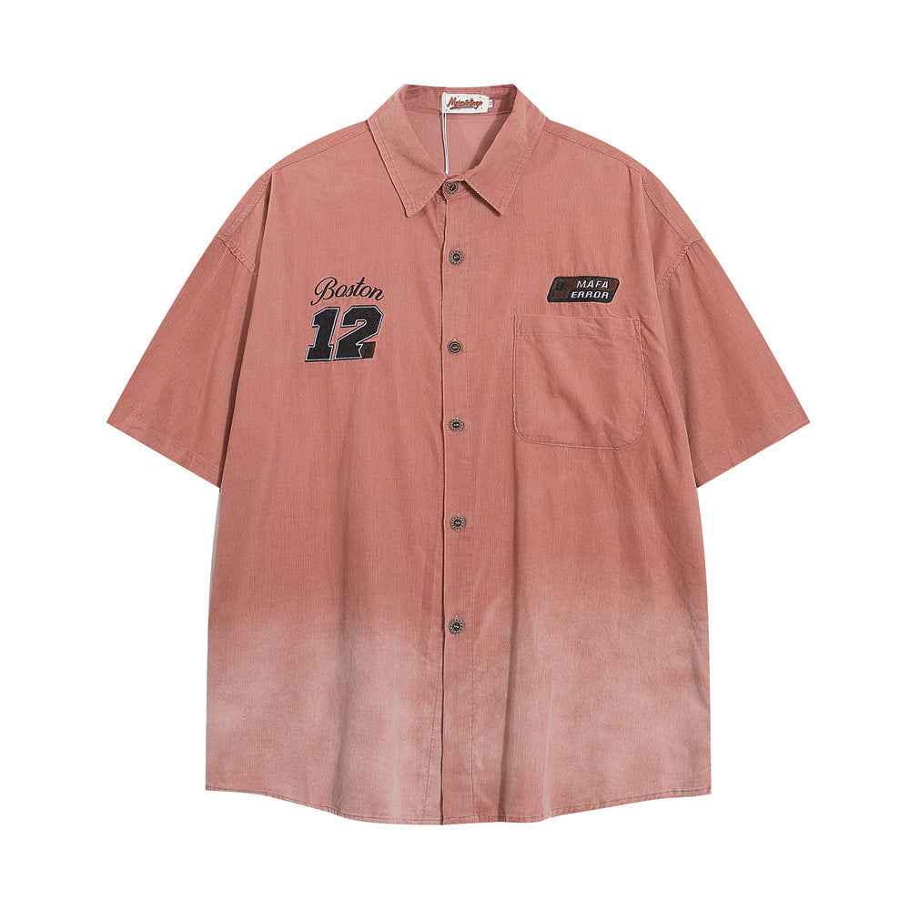Pocket Loose Shirt For Men Pink