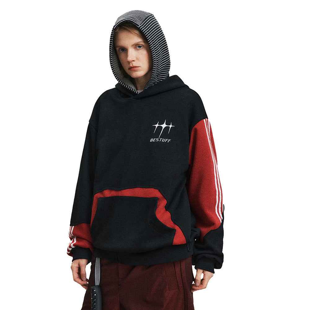 High Street Color Patchwork Hoodie For Men And Women MuddyStock