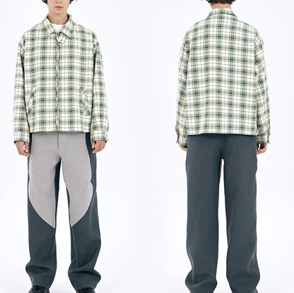 Green Plaid Shirt Style Jacket For Men MuddyStock null