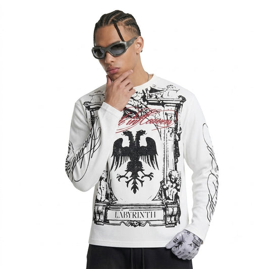 Graffiti printed long sleeved T-shirt for men | MuddyStock Originals