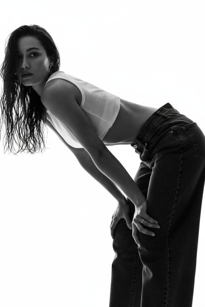 Denim editorial pose 4