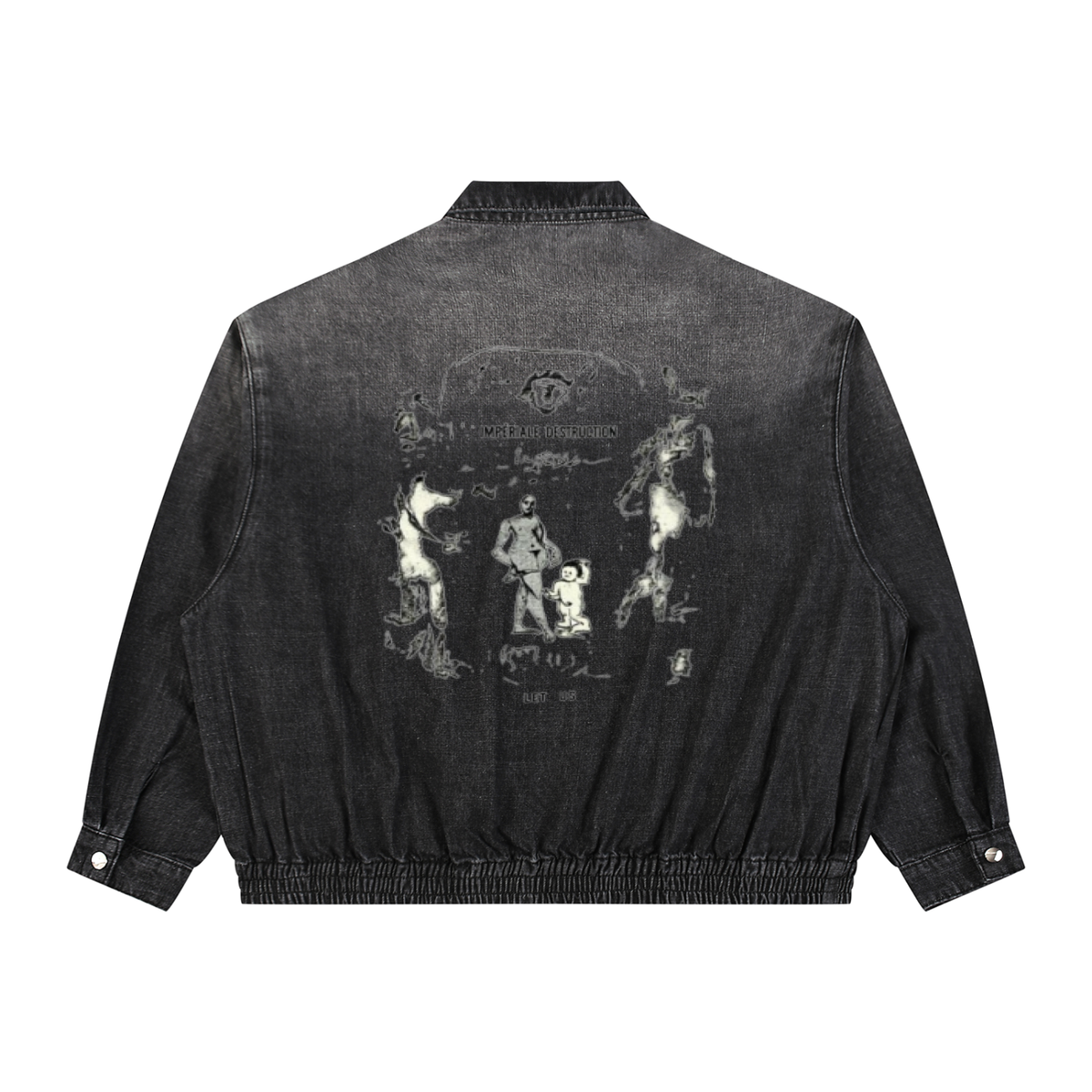 Vintage Wash Full-Zip Denim Jacket For Men | MuddyStock Originals Black