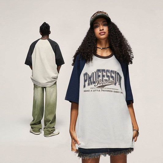 Fashion Letter Print T-shirt For Men And Women MuddyStock