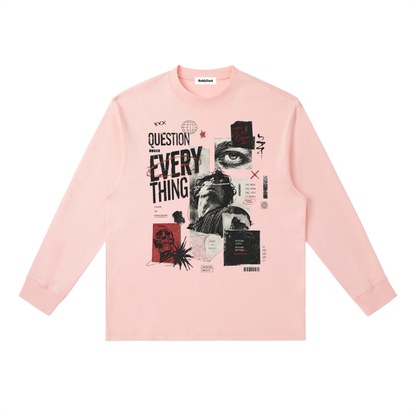 Essential Crewneck Long-Sleeve T-Shirt For Men | MuddyStock Originals Pink